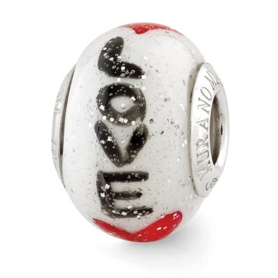 Love with Hearts Italian Glass Bead Sterling Silver QRS2690, MPN: QRS2690, 886774991429