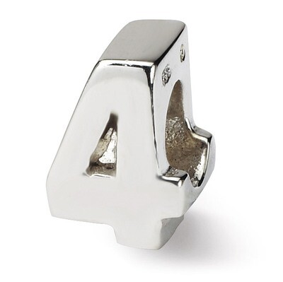 Number 4 Bead - Sterling Silver QRS1628N4, MPN: QRS1628N4, 883957308197