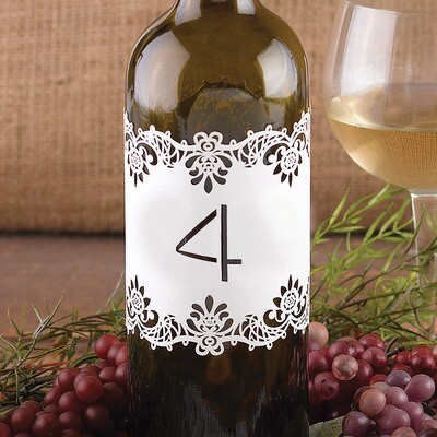 Number 11-20 Laser Cut White Shimmer Table Number Wraps GM17055
