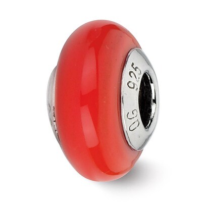 Red Murano Glass Bead - Sterling Silver QRS2263, MPN: QRS2263, 883957513546
