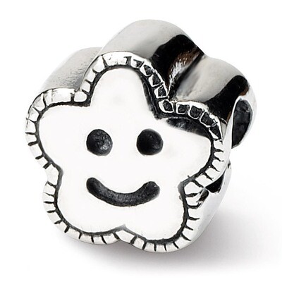 Smiley Flower Bead - Sterling Silver QRS769, MPN: QRS769, 883957727752