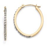 Oval Hinged Hoop Earrings 14k Gold with Diamonds DF124, MPN: DF124, 191101179211