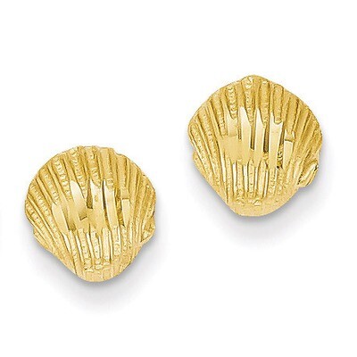 Shell Earrings 14k Gold Diamond-cut TC765, MPN: TC765, 886774118475