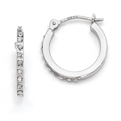Hinged Hoop Earrings 14k White Gold with Diamonds DF176, MPN: DF176, 191101179549
