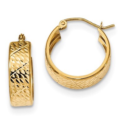 Diamond -cut Hoop Earrings 14k Gold TF1072, MPN: TF1072, 191101056963