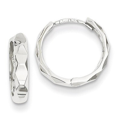 Diamond-cut Hoop Earrings 14k White Gold TL569, MPN: TL569, 869786093862