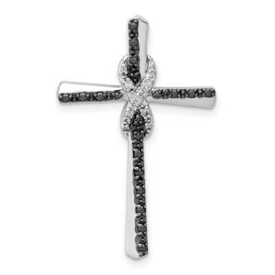 Black and White Diamond Infinity Cross Chain Slide 14k White Gold PM5132-BK-016-WA, MPN: PM5132-BK-…