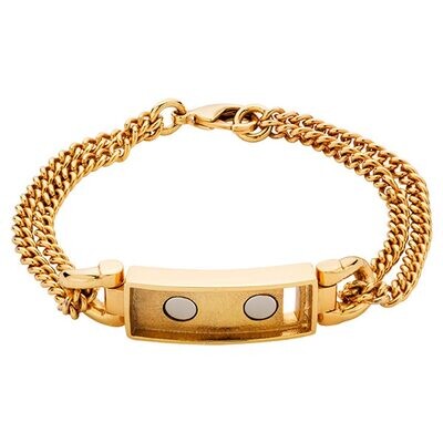 Nikki Lissoni Gold-plated Double-Chain Bracelet of 21cm For Small Magnetic Tags TB05G21S, MPN: TB05…
