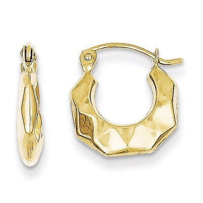 Fancy Small Hoop Earrings 10k Gold 10ER85, MPN: 10ER85, 883957895222