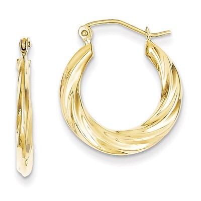 Fancy Small Hoop Earrings 10k Gold 10ER116, MPN: 10ER116, 883957895123