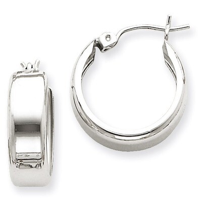 Fancy Hoop Earrings 14k White Gold H341, MPN: H341, 886774732114