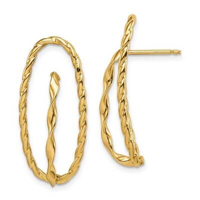 Twisted Fancy Post Earrings 14k Gold TF1618, MPN: TF1618, 191101982972
