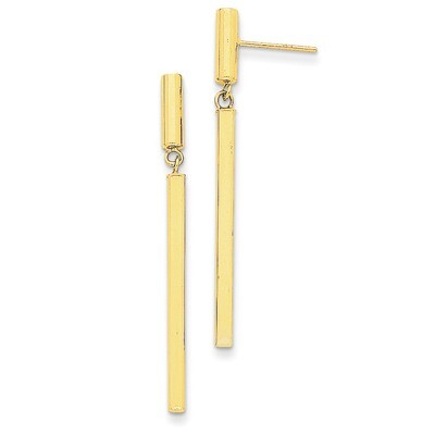 Fancy Squared Dangle Earrings 14k Gold E815, MPN: E815, 191101179952