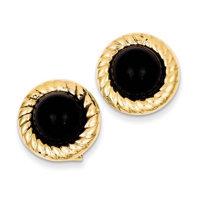 Onyx Fancy Earrings 14k Gold H624, MPN: H624, 658226126181