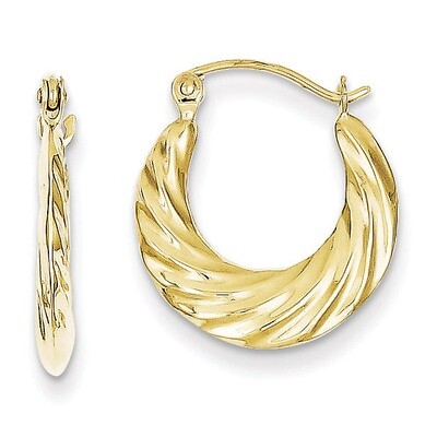 Fancy Small Hoop Earrings 10k Gold 10ER120, MPN: 10ER120, 883957895130