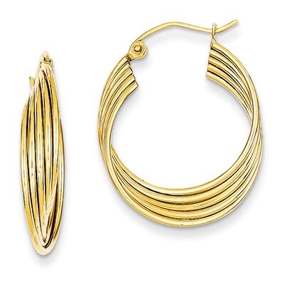 Lightweight Fancy Hoop Earrings 14k Gold TC703, MPN: TC703, 883957290430
