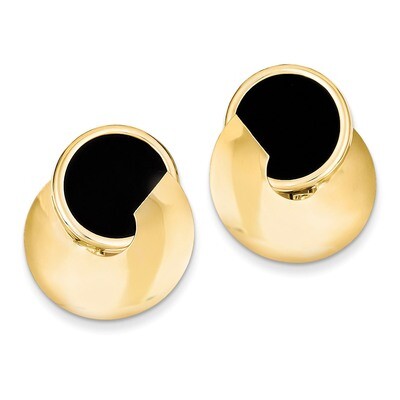 Onyx Fancy Earrings 14k Gold H621, MPN: H621, 658226126358