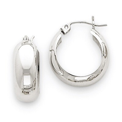 Fancy Hoop Earrings 14k White Gold H331, MPN: H331, 883957900629