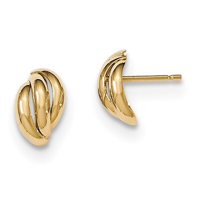 Fancy Post Earrings 14k Gold Polished YE1716, MPN: YE1716, 191101363511