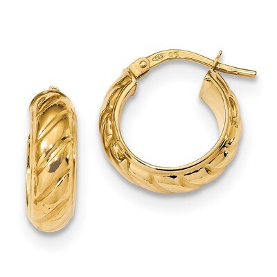 Fancy Hoops Earrings 14k Gold Polished TF1076, MPN: TF1076, 191101143748