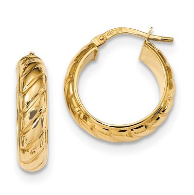 Fancy Hoops Earrings 14k Gold Polished TF1074, MPN: TF1074, 191101059056