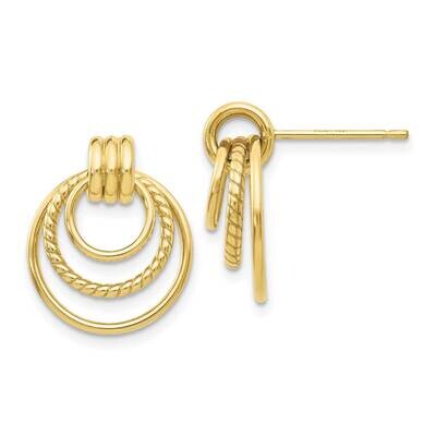 Twisted Fancy Post Earrings 10k Gold Polished 10Z458, MPN: 10Z458, 191101565106