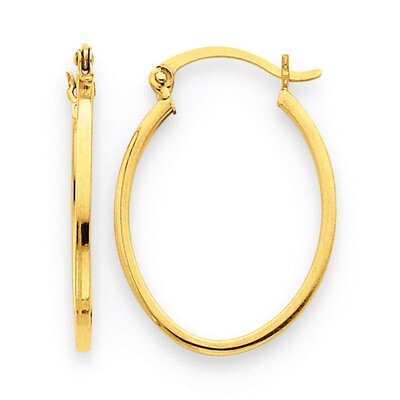 Lightweight Fancy Oval Hoop Earrings 14k Gold TC661, MPN: TC661, 883957290324