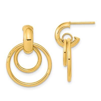 Fancy Post Dangle Earrings 14k Gold Polished TF2156, MPN: TF2156, 883957992693