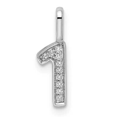 Diamond Number 1 Pendant 14k White Gold PM8370-1-004-WA, MPN: PM8370-1-004-WA, 196904071304