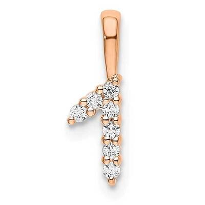 Diamond Number 1 Pendant 14k Rose Gold PM8369-1-007-RA, MPN: PM8369-1-007-RA, 196904069547