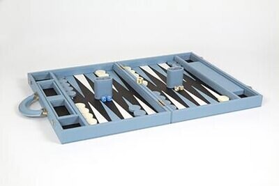 Tizo Backgammon Set with Blue Faux Leather Case TH730BLBG, MPN: TH730BLBG,