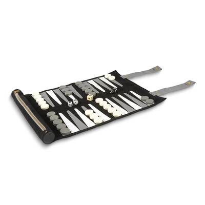 Black Rolled Backgammon Set GM26073BLK, MPN: GM26073BLK,