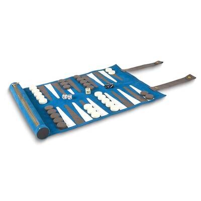 Blue Rolled Backgammon Set GM26073BLU, MPN: GM26073BLU,