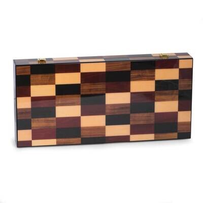 Multi-color Wood Inlay Case Backgammon Set GM21248, MPN: GM21248, 797140405580