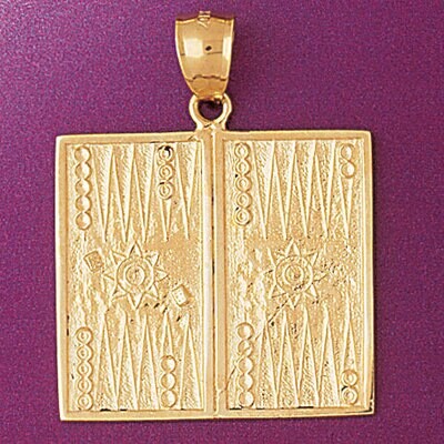 Dazzlers Jewelry Backgammon Pendant Necklace Charm Bracelet in Yellow, White or Rose Gold 5356, MPN…