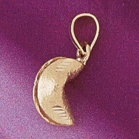 Dazzlers Jewelry Fortune Cookies Pendant Necklace Charm Bracelet in Yellow, White or Rose Gold 6885…
