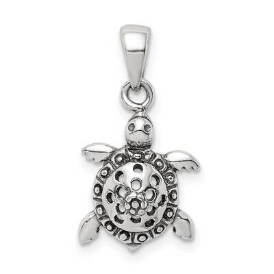 Turtle Pendant Sterling Silver Antiqued QC9593, MPN: QC9593, 886774114699