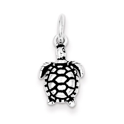 Turtle Charm Antiqued Sterling Silver QC7667, MPN: QC7667, 883957577791