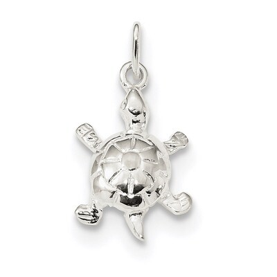 Turtle Charm Sterling Silver Polished QC9278, MPN: QC9278, 886774120119