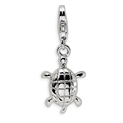 Polished Turtle Charm Sterling Silver QCC380 by Amore La Vita, MPN: QCC380, 883957333373