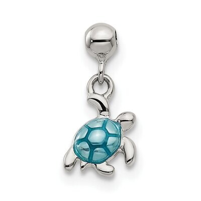 Turtle Charm Sterling Silver Enamel Dangle QMM159, MPN: QMM159,