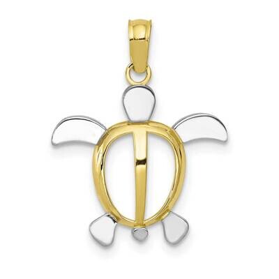 Turtle Pendant 10k Gold &amp; Rhodium 10K3307, MPN: 10K3307, 63721818682