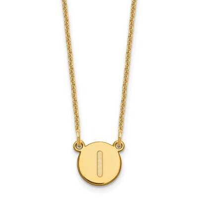 Tiny Circle Block Initial Letter I Necklace 14k Gold XNA722Y/I, MPN: XNA722Y/I, 196904084014