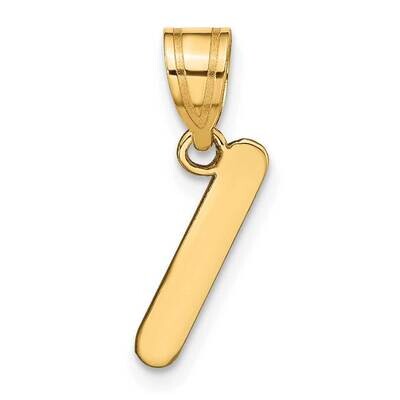 Bubble Letter I Initial Pendant 14k Gold Polished YC1441I, MPN: YC1441I, 196904084823