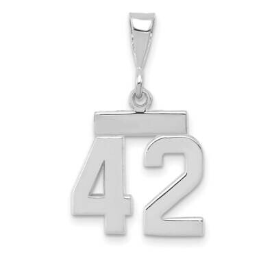 Number 42 Charm 14k White Gold Polished Small WSP42, MPN: WSP42, 196904075012