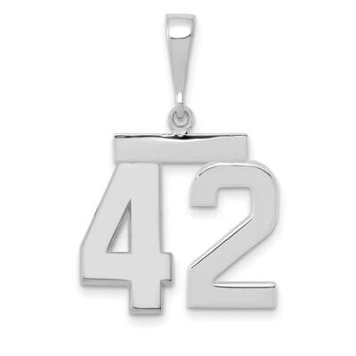 Number 42 Charm 14k White Gold Polished Medium WMP42, MPN: WMP42, 196904075890