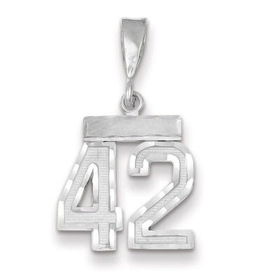 Number 42 Charm Small Diamond -cut 14k white Gold WSN42, MPN: WSN42, 883957114279