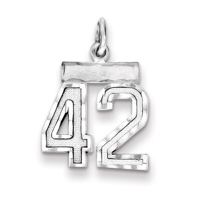 Number 42 Charm Sterling Silver QSN42, MPN: QSN42, 883957121215