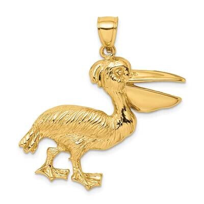 Textured Pelican Charm 14k Gold 2-D K7941, MPN: K7941, 637218047611