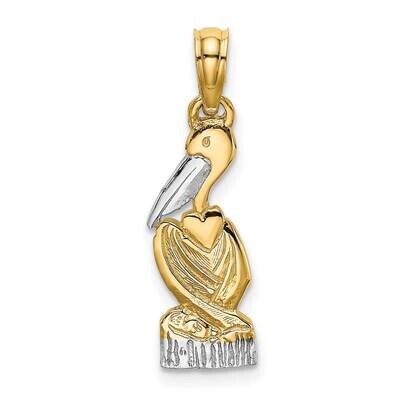 Pelican Standing Charm 14k Gold Rhodium K1906, MPN: K1906, 637218021994
